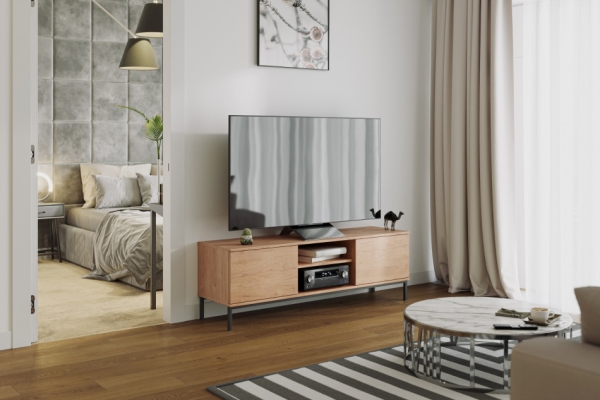TV-Kommode ERISTO large Hickory-Holzoptik für Wohnzimmer | www.artigo.at